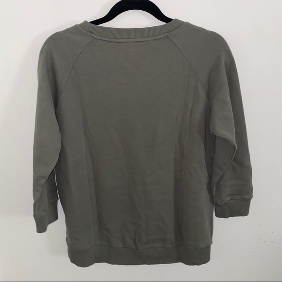 NWT Nicole Miller Olive Sweatshirt Small - Picture 2 of 6